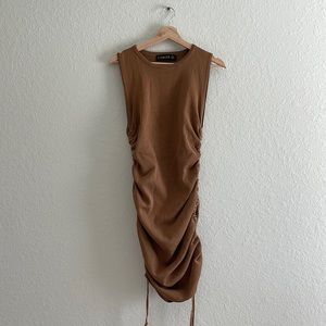 Princess Polly brown side ruched dress